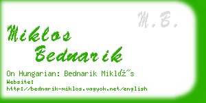 miklos bednarik business card